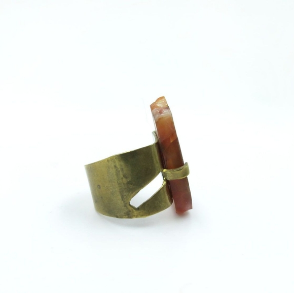 Handmade Brass Ring Agate - Picture 4 of 5